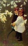 Oil painting for sale:Garden - Study of the Vickers Children,c.1884