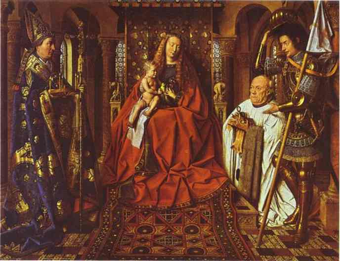 Oil painting:The Madonna of Canon van der Paele. 1436