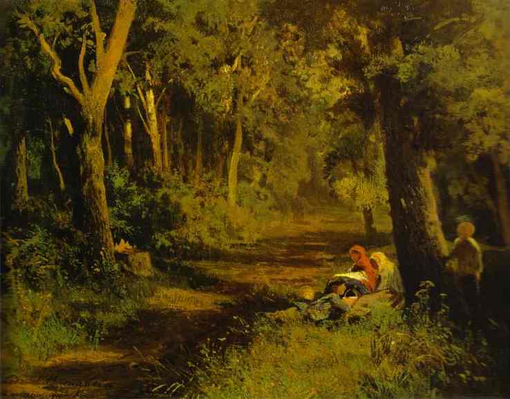 Oil painting:Forest Road.