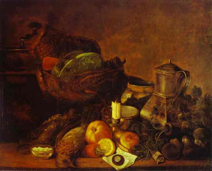 Oil painting:Vegetables, Fruit and Dead Game. 1830