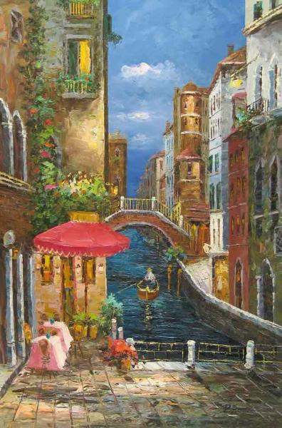 Oil painting for sale:Venician Cafe