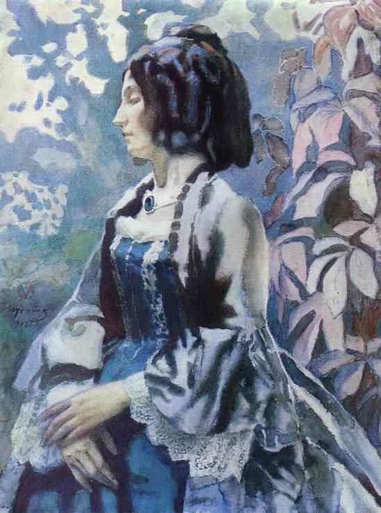 Oil painting:Lady in Blue. 1902