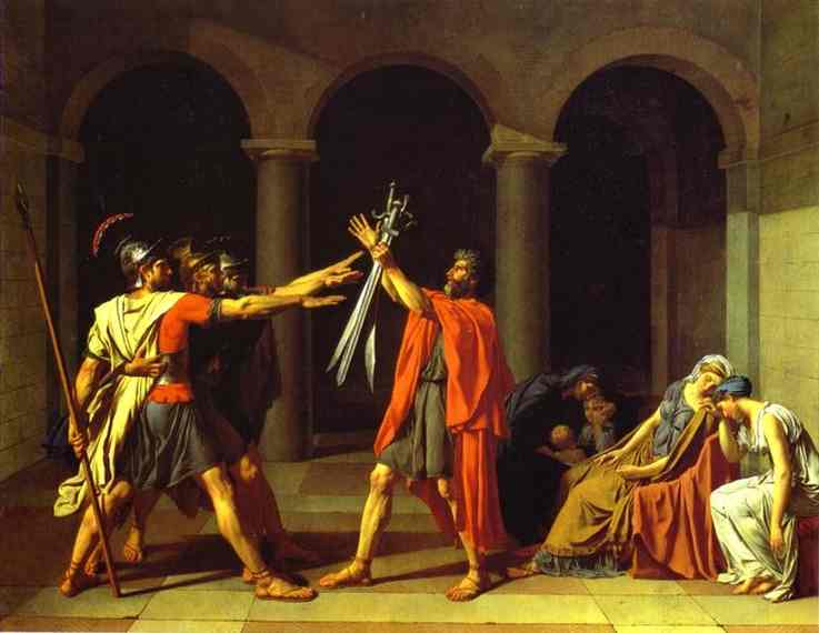 Oil painting:The Oath of Horatii. 1784