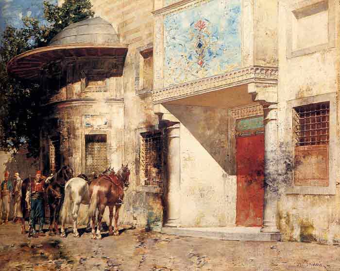 Oil painting for sale:Outside The Mosque