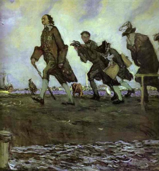 Oil painting:Peter the Great. Detail. 1907