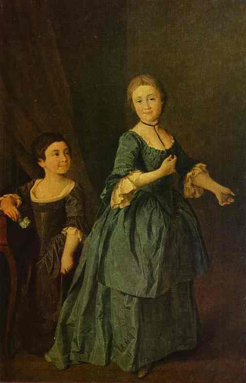 Oil painting:Portrait of F. S. Rzhevskaya and Princess N. M. Davydova. 1772