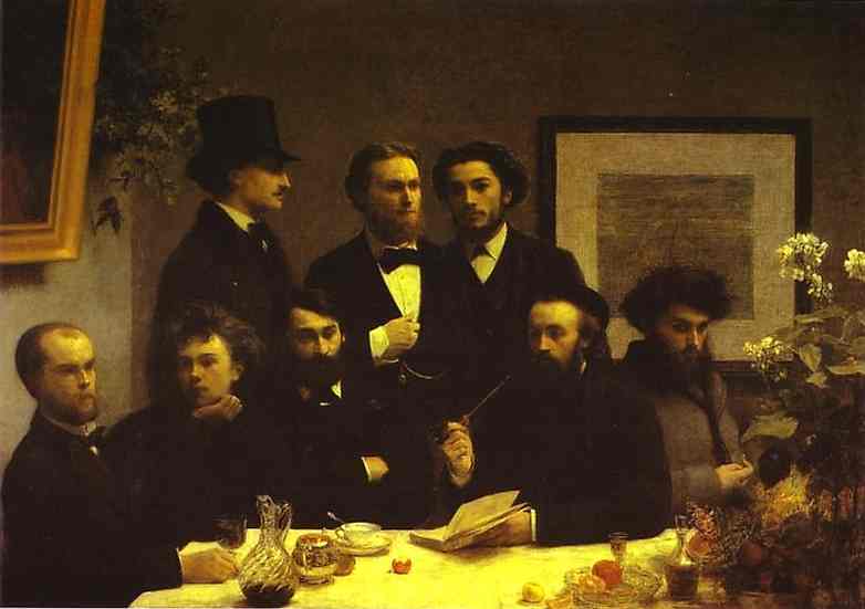 Oil painting:Around the Table. 1872
