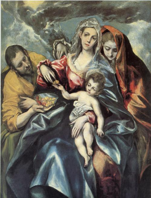 Oil painting:Holy Family with Mary Magdalen. c. 1595-1600