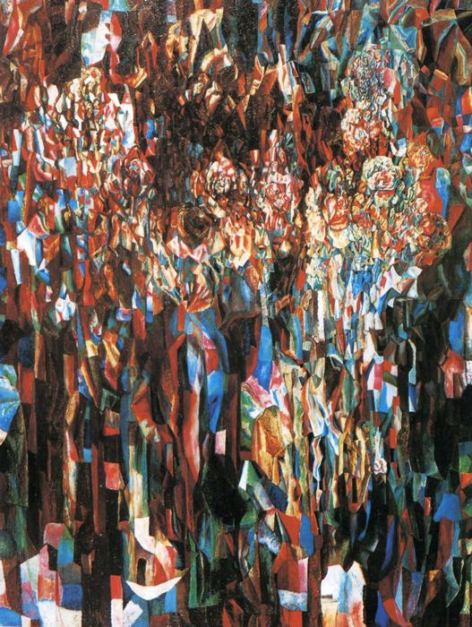 Oil painting:Flowers of the Universal Flowering. (From the Universal Flowering cycle). 1916