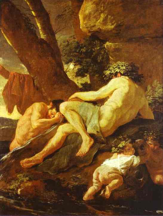Oil painting:Midas Bathing in Pactolus. 1627
