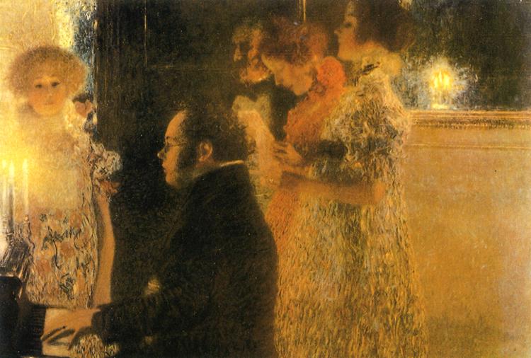 Oil painting:Schubert at the Piano. 1899