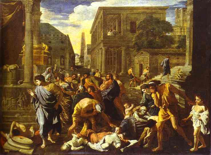 Oil painting:The Plague of Ashdod. 1631