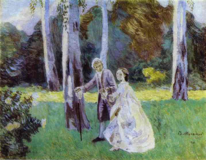Oil painting:A Walk. 1901