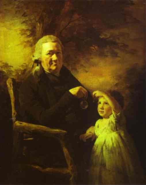 Oil painting:Portrait of John Tait and His Grandson. c.1793