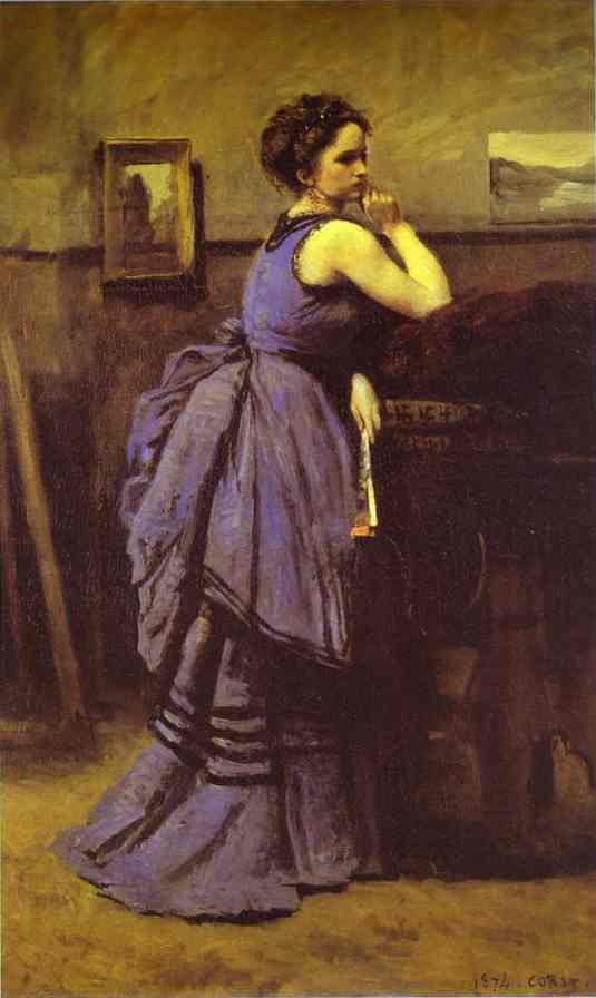 Oil painting:Woman in Blue. 1874