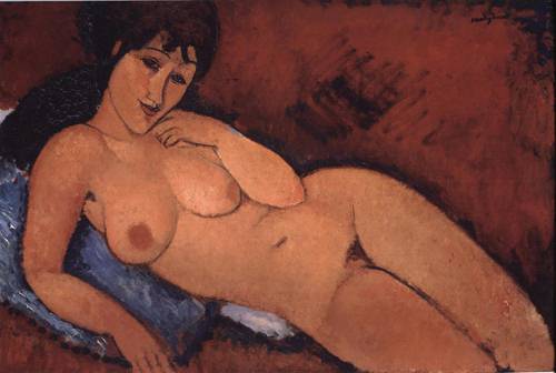Nude on a Blue Cushion