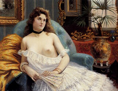 A lady Holding A Fan