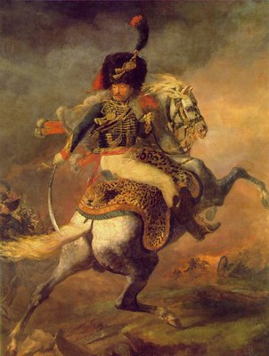 An Officer of the imperial horse guards charging