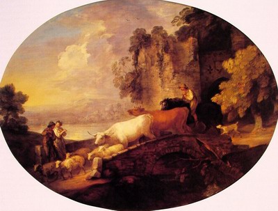 River Landscape with Rustic Lovers