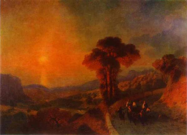 View of the Sea from the MountAI708ns at Sunset. Crimea. 1864