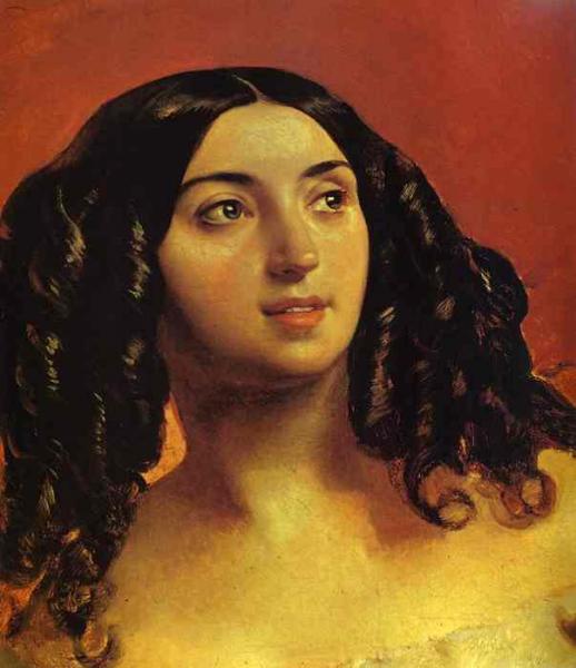 Portrait of Countess Yu. P. Samoilova and Her Ward Amacilia Pacini Leaving a Ball. Detail. Not later