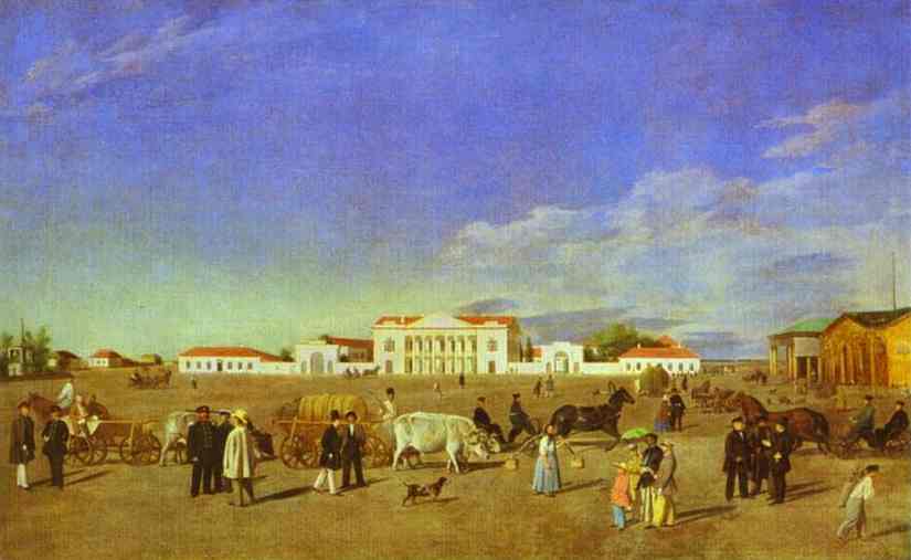 Alexander Square in Poltava. 1850