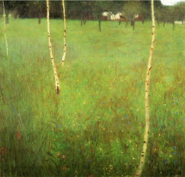 Farmhouses with Birch Trees. 1900