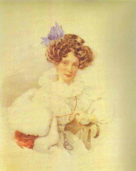 Oil painting:Portrait of Catherine Bakunina. 1830