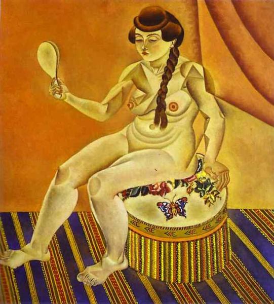 Oil painting:Nude with Mirror. 1919