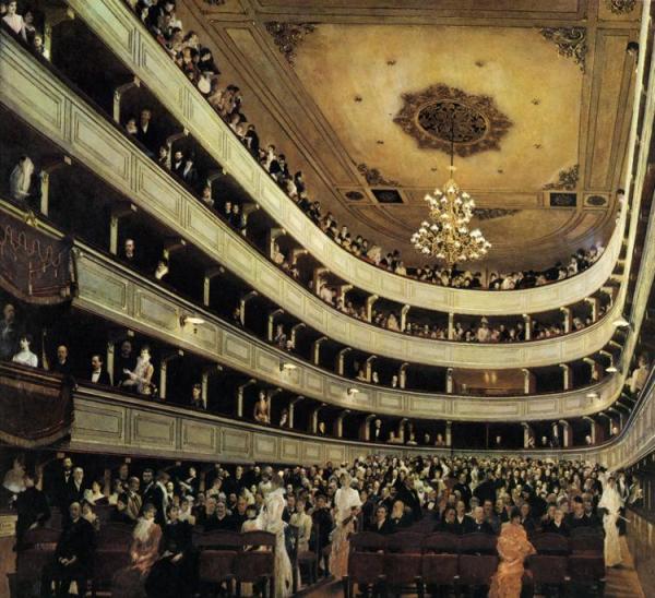 Oil painting:The Old Burgtheater. 1888