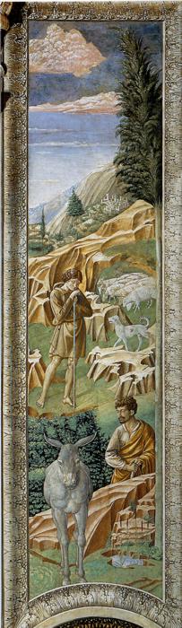 Oil painting:Vigil of the Shepherds. 1459