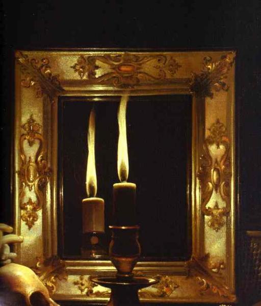 Oil painting:Repenting Magdalene, also called Magdalene and Two Flames or Magdalene Wrigtsman.