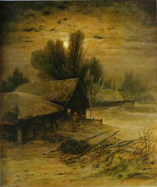 Oil painting:Winter Night. 1869