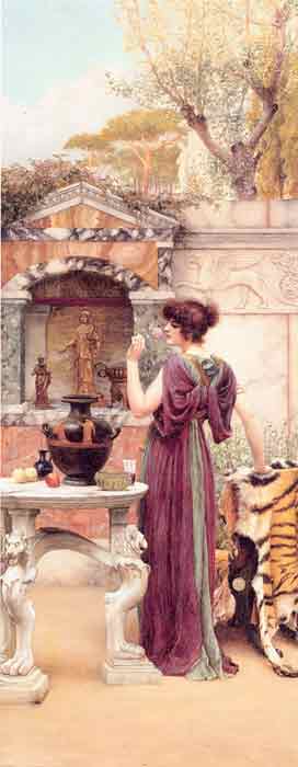 Oil painting for sale:At the Garden Shrine, Pompeii