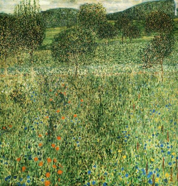Oil painting:Flowering Field. ca 1909