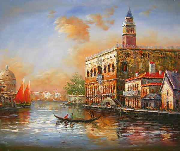 Oil painting for sale:River at Sunset