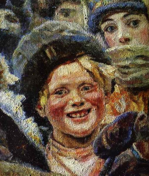 Oil painting:The Boyarynia Morozova. Detail. 1887