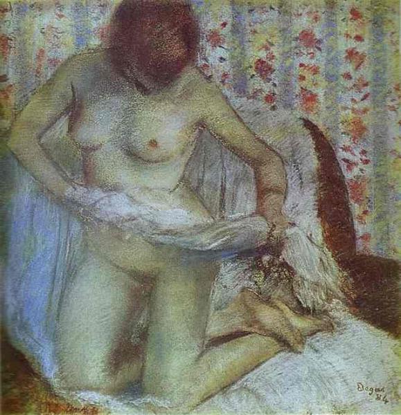 Oil painting:After the Bath. 1884
