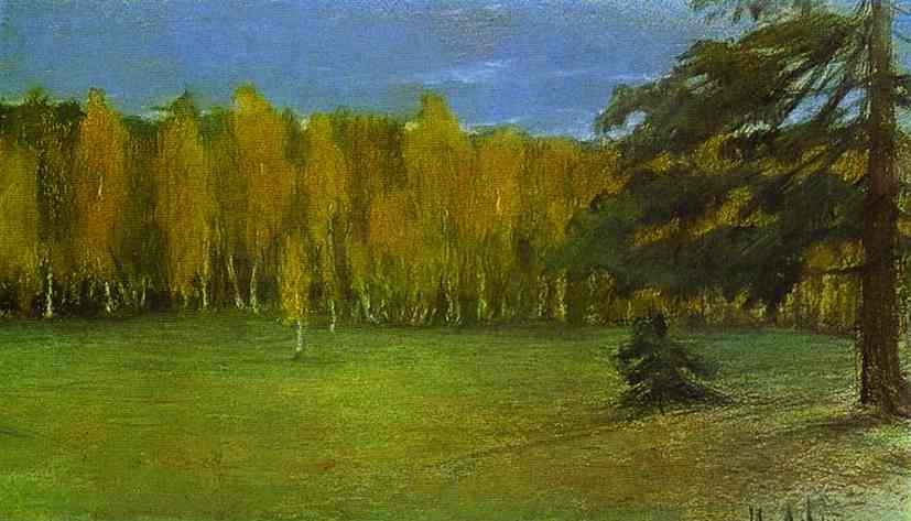 Oil painting:Autumn Landscape. 1890