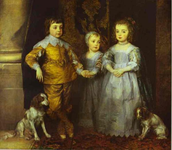 Oil painting:Children of Charles I. 1635
