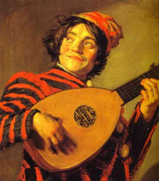 Oil painting:Jester with a Lute.