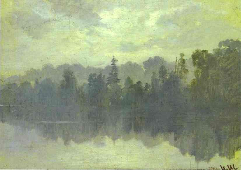 Oil painting:Krestovsky Island Shrouded in Mist.