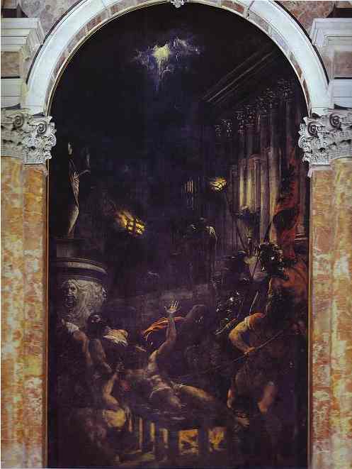 Oil painting:The Martyrdom of St. Lawrence. 1548