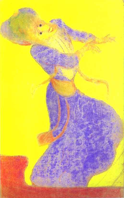 Oil painting:Biahna Duhamel in Miss Helyett. c. 1891