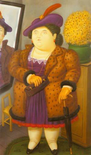 Woman with a fur coat 1990