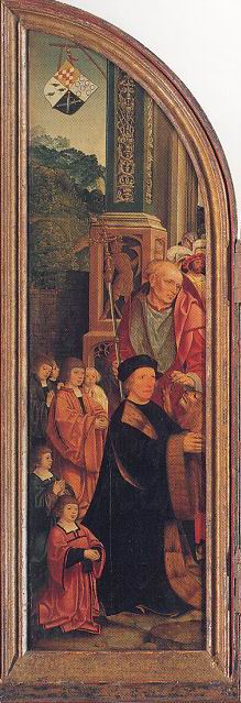 Tryptych with the Adoration of the Magi, Donors, & Saints (right) 1517