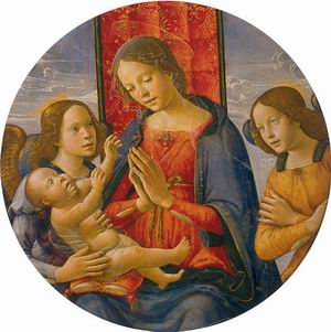 Virgin Adoring the Child with Two Angels 1490s