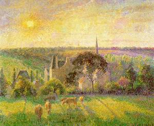Countryside & Eragny Church and Farm 1895