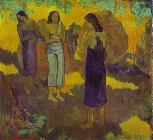 Three Tahitian Women Against a Yellow Background, 1899