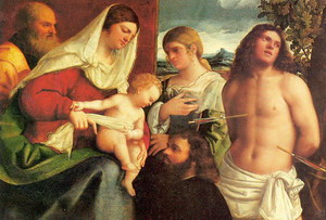 The Holy Family with Saints Catherine & Sebastian and a Donor
